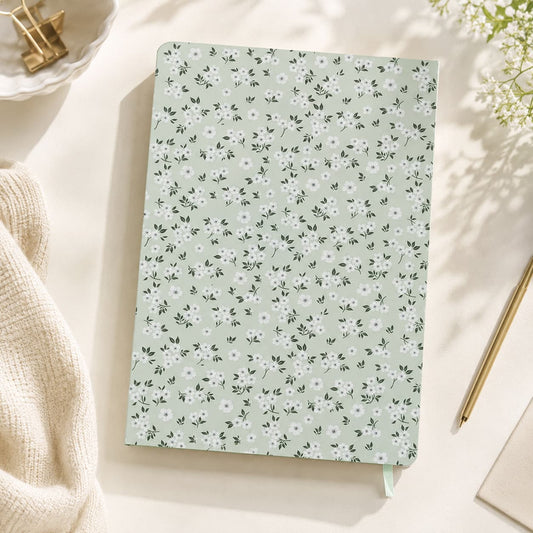 Mint Floral A5 Lined Notebook, 80 Sheets - Gifting CY - Cyprus - 