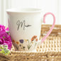 Mum Floral Mug with Pink Handle – Mother’s Day Gift - Gifting CY - Cyprus - 