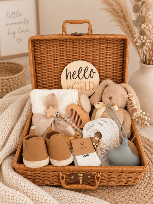 Newborn Baby Boy Gift Keepsake Suitcase - Gifting CY - #Cyprus# -