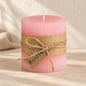 Pink Rustic Ribbed Pillar Candle - Gifting CY - #Cyprus# - Pillar Candles