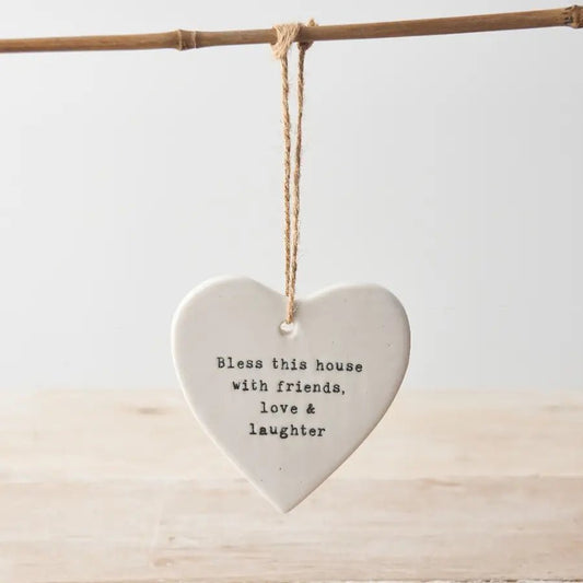 Porcelain Heart “Bless This House” – Home Decor Keepsake (9.5cm) - Gifting CY - Cyprus - 