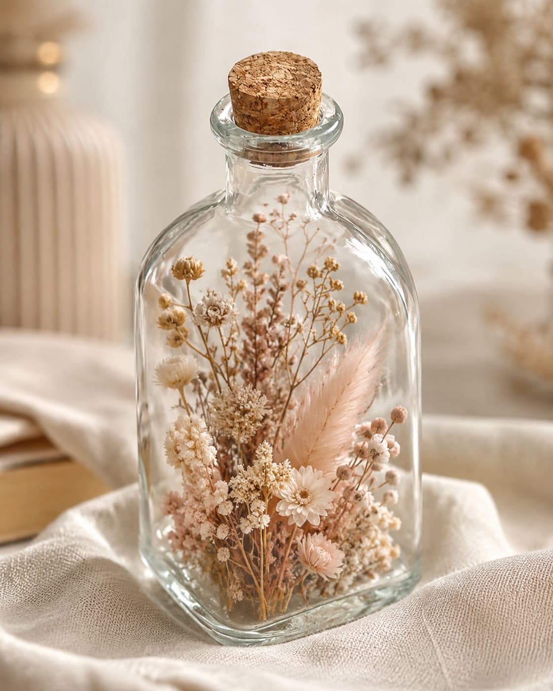 Premium Decorative Glass Jar with dried flowers - Gifting CY - Cyprus -