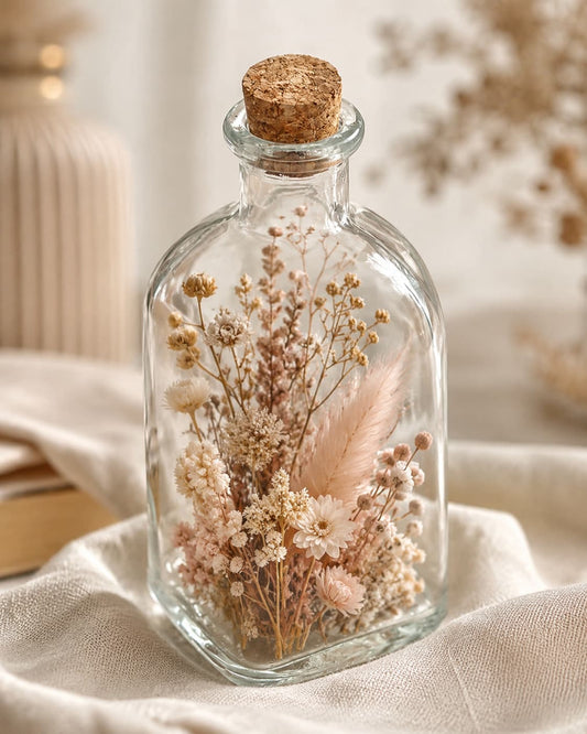Premium Decorative Glass Jar with dried flowers - Gifting CY - Cyprus -