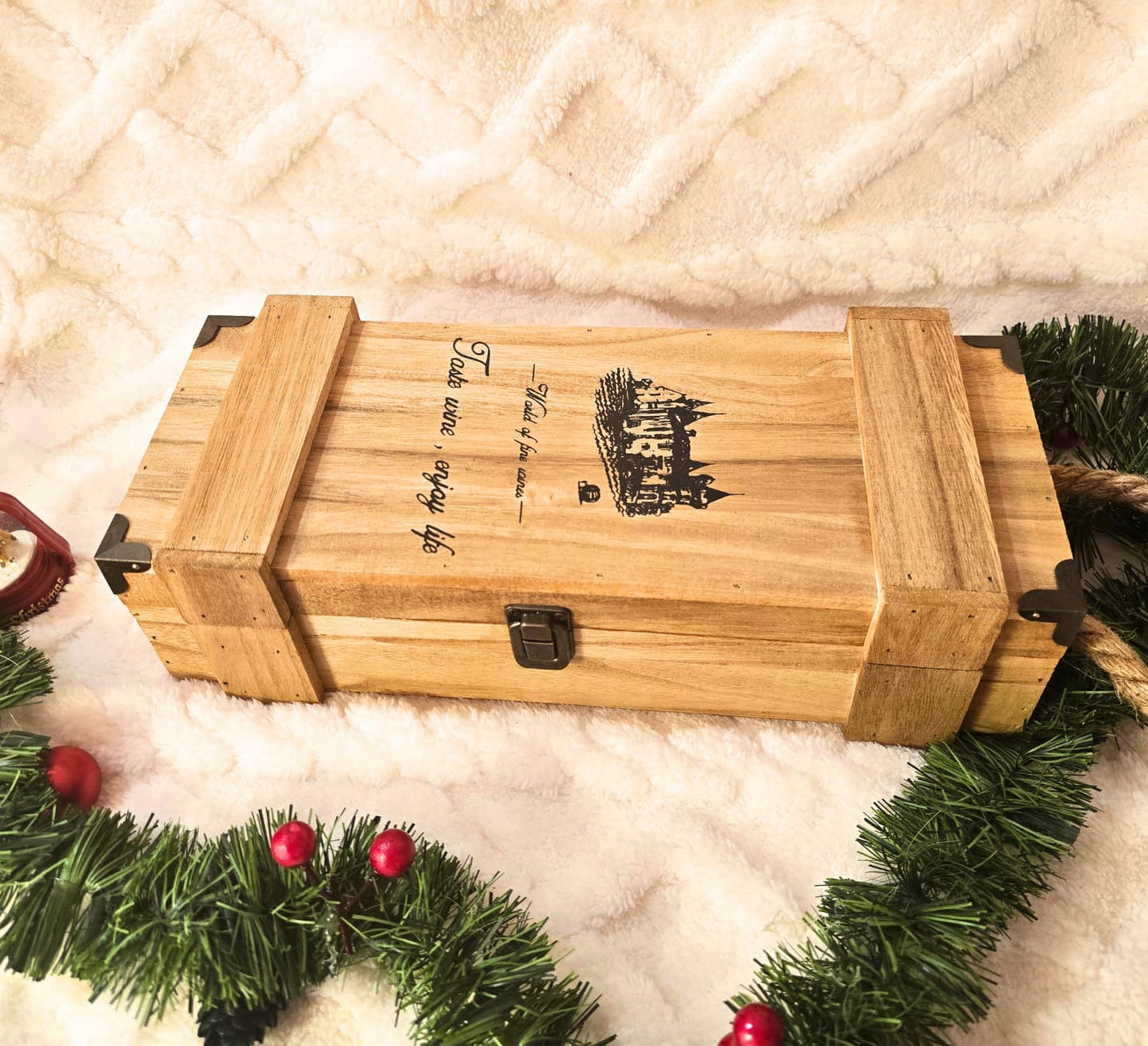 Premium Wooden Gift Box with Engraved Lid | Elegant Keepsake Gift - Gifting CY - Cyprus - 