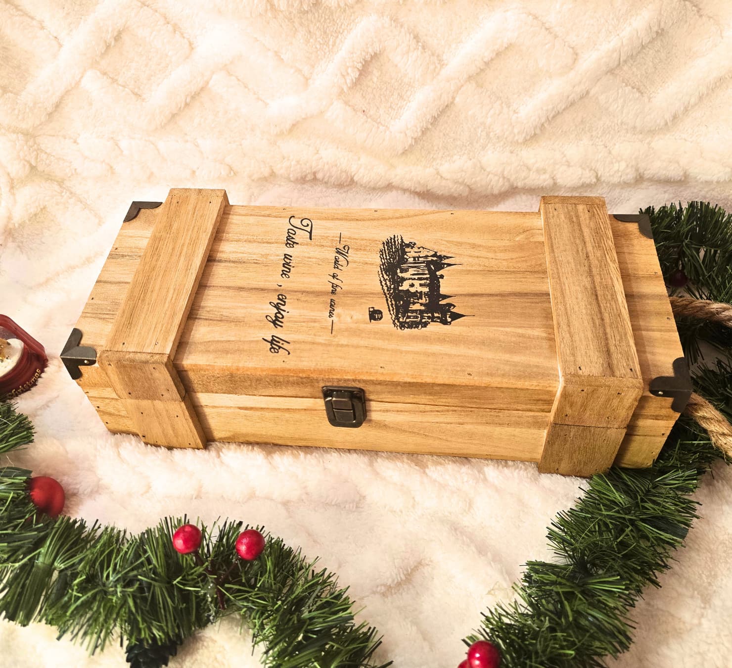 Premium Wooden Gift Box with Engraved Lid | Elegant Keepsake Gift - Gifting CY - Cyprus - 