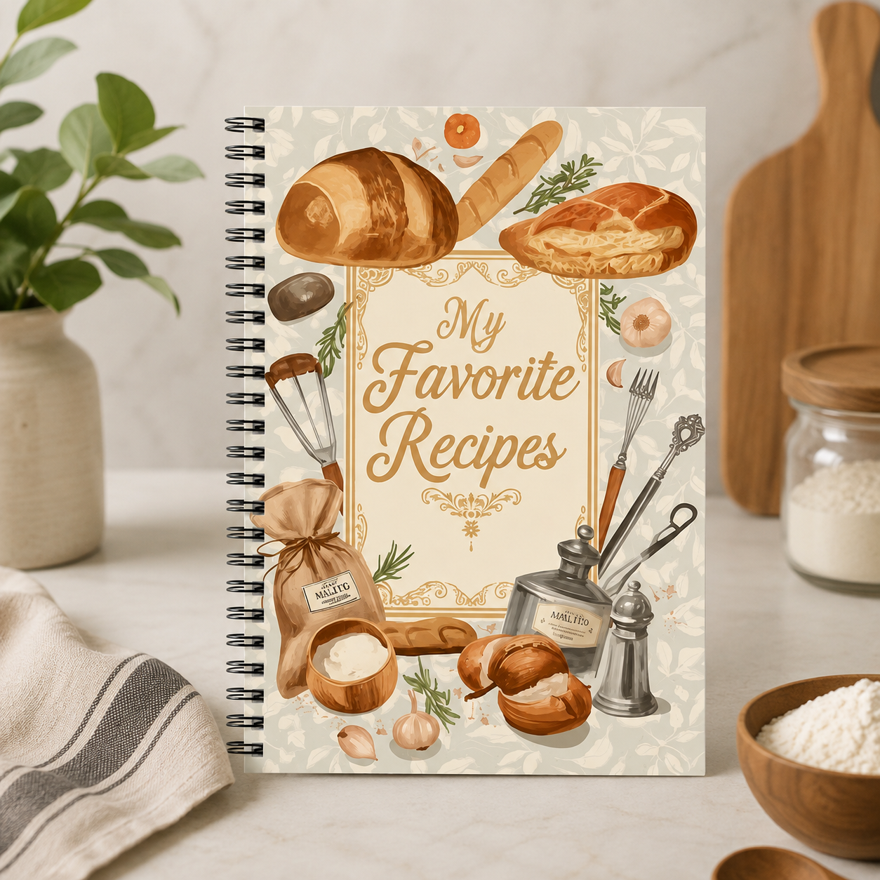 My Favorite Recipes Spiral-Bound Recipe Book