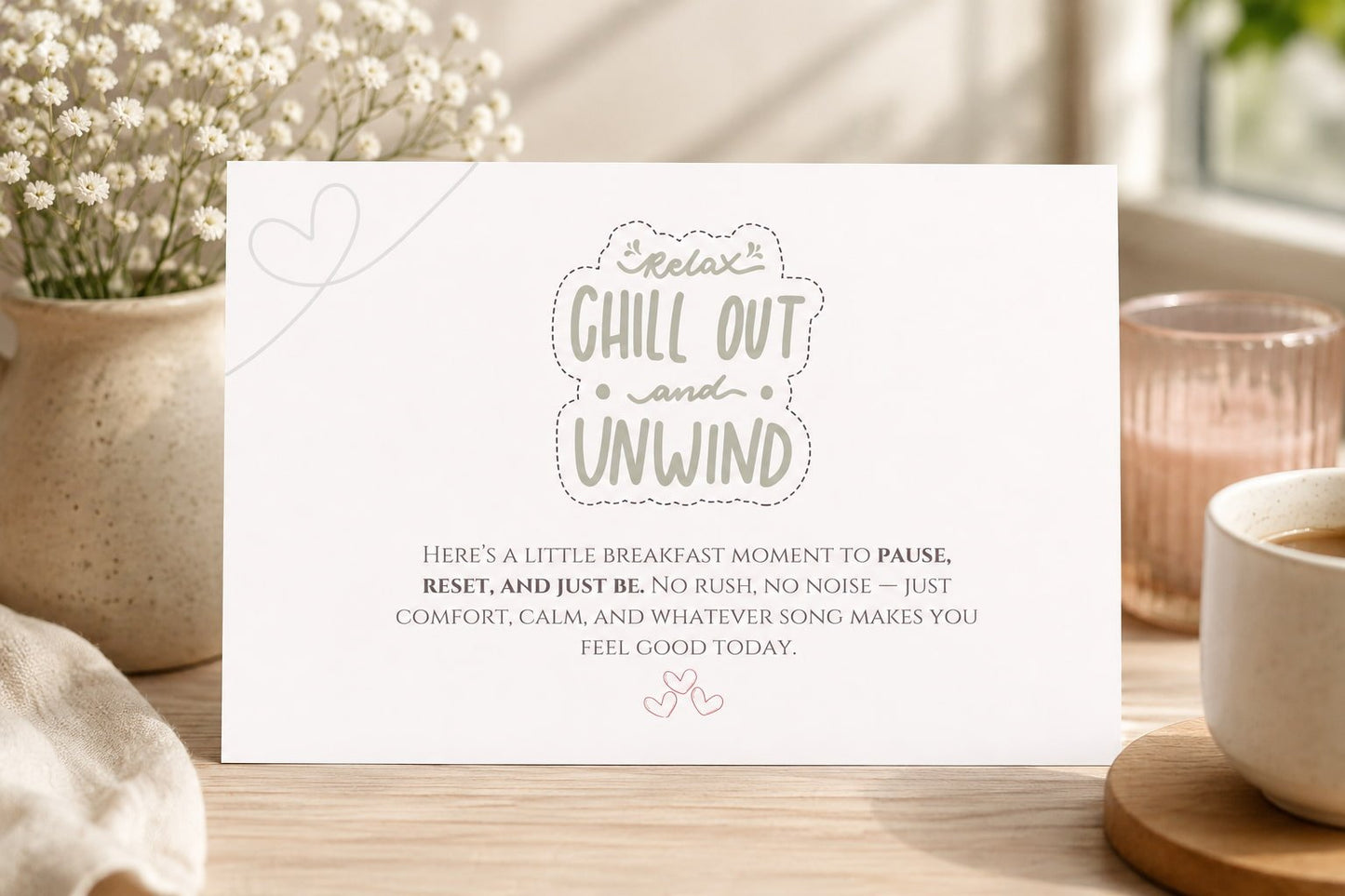 Relax, Chill Out & Unwind Greeting Card - Gifting CY - Cyprus - 
