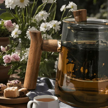 Serene Glass Tea Infuser Pot, Elegant Clear Tea Maker for Loose Leaf Tea & Calm Daily Rituals - Gifting CY - Cyprus -