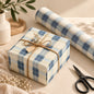 Soft Blue Plaid Gift Wrap