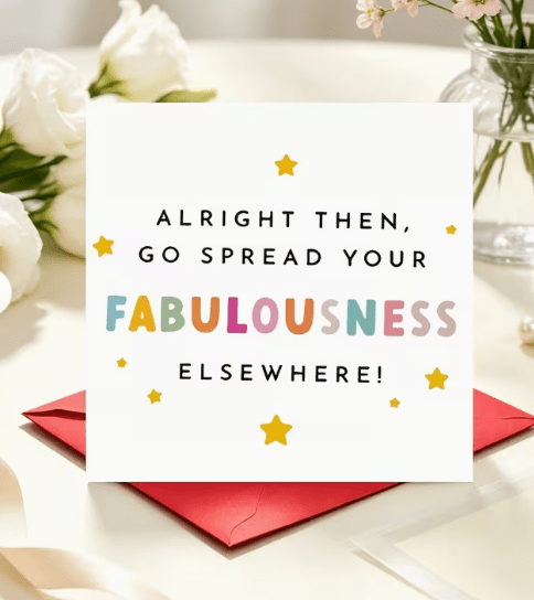 Spread Your Fabulousness Elsewhere Farewell Card - Gifting CY - #Cyprus# -
