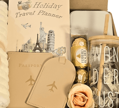 The Wanderlust Travel Planner Gift Box | Passport Holder & Holiday Cozy Set - Gifting CY - Cyprus - 