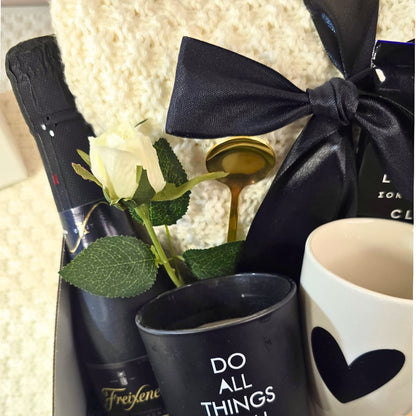 Unwind & Relax Gift Box – Cozy Self - Care Set with Wine, Candle, Mug & Treats - Gifting CY - Cyprus - 