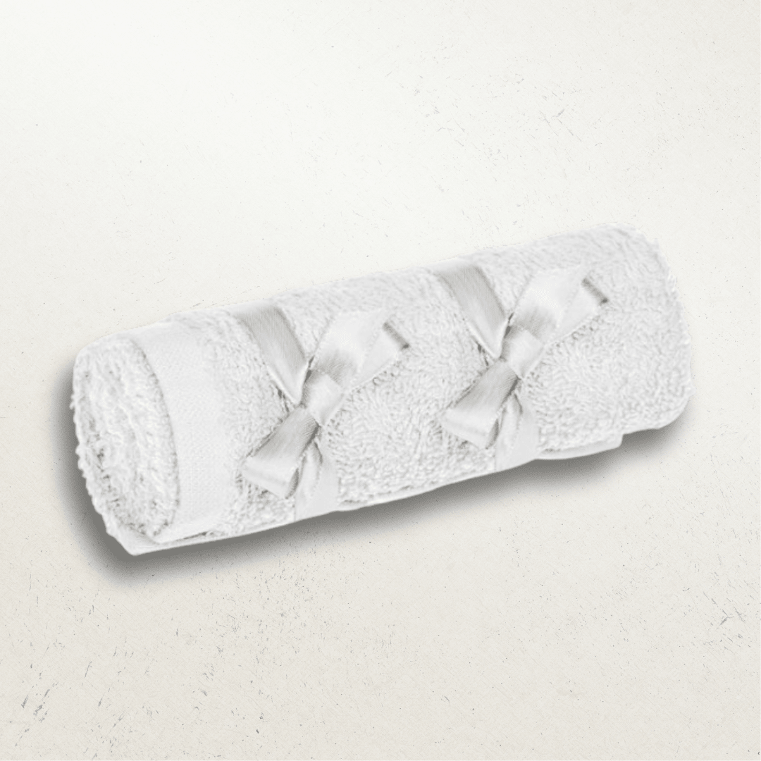 White Luxury Soft Bath Towel with Spa Ribbon - Gifting CY - Cyprus - 