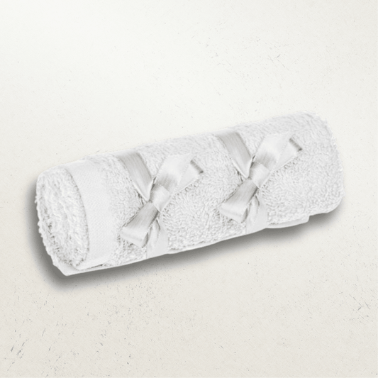 White Luxury Soft Bath Towel with Spa Ribbon - Gifting CY - Cyprus - 